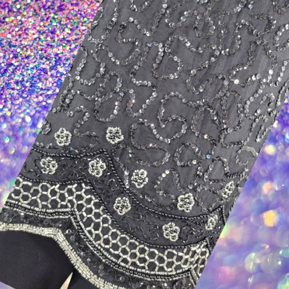 Vintage 1980's Laurence Kazar Silk Beaded Blouse - Picture 6 of 9